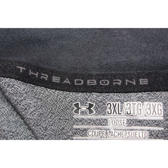 Under Armour Shirt Mens 3XL Gray Threadborne HeatGear Long Sleeve Quarter Zip - Picture 10 of 11